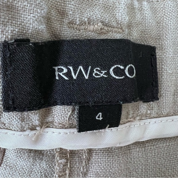 R&w Tan Linen Trouser Pants Size 4 - Picture 9 of 9